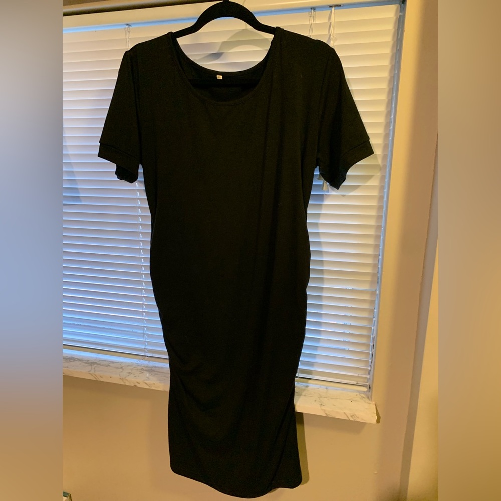 Black maternity XL flattering bodycon dress